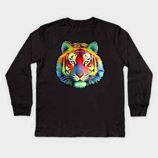 Rainbow Tiger Kids Long Sleeve T-Shirt